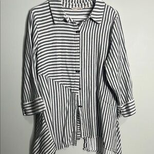 Soft Surroundings Monochrome Striped Knit Top